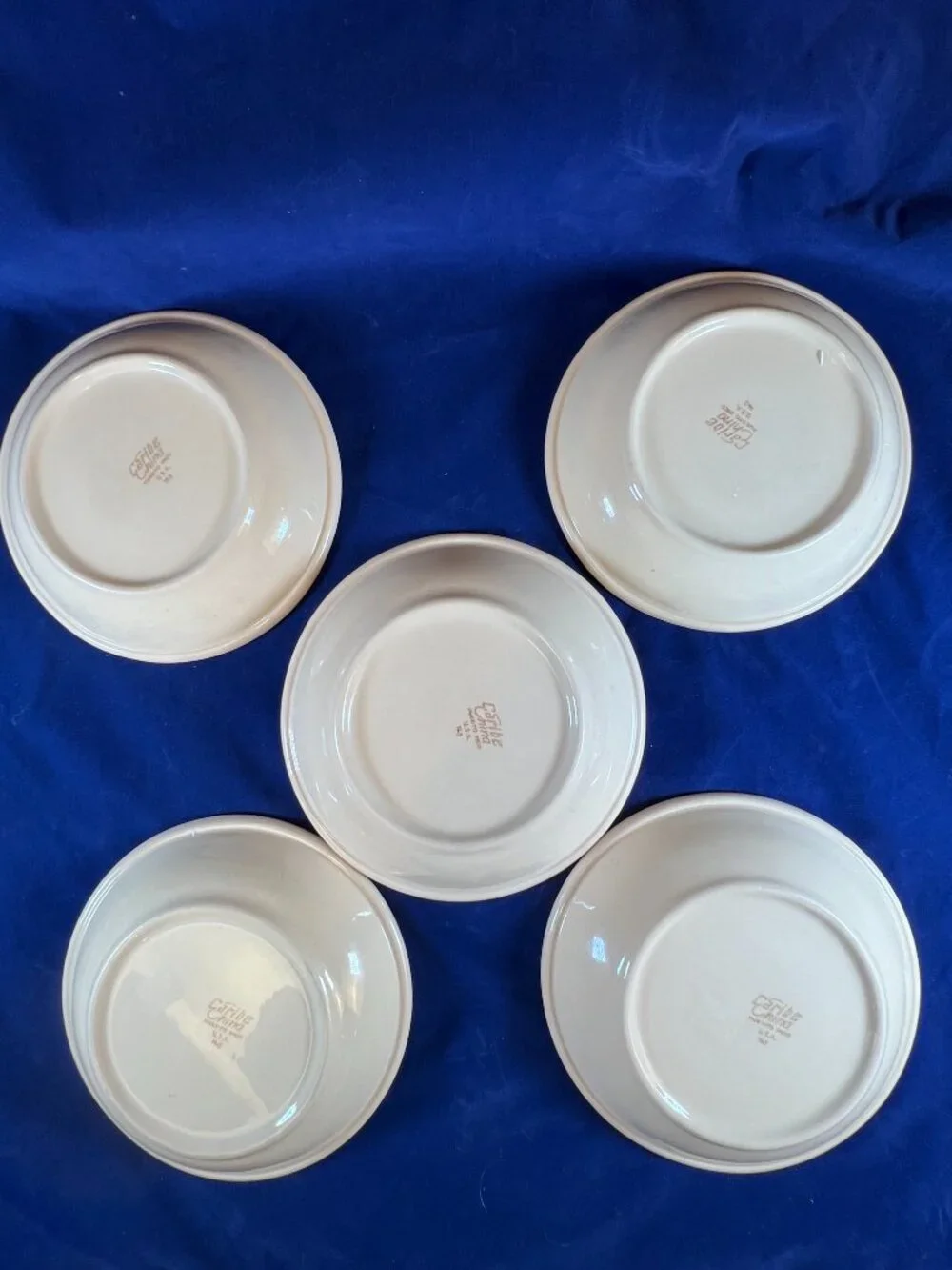Set of 5 Vintage 1950's Caribe China 7.5